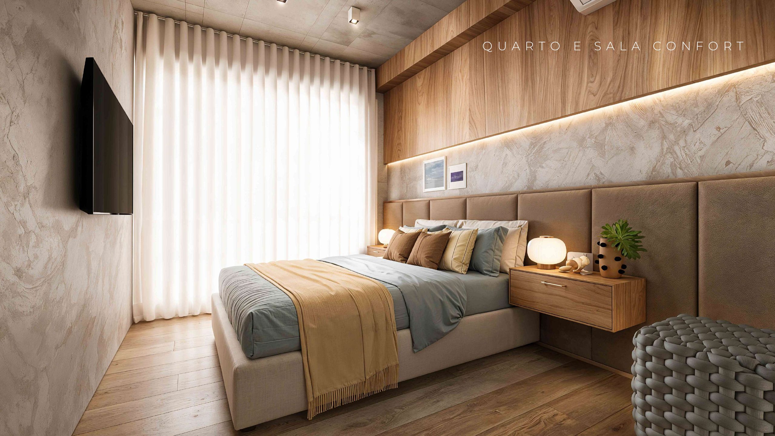 Ambiente decorado — Quarto e Sala Confort